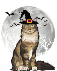 Scary Maine Coon Cat Witch Hat Halloween Gift Women's Tri-Blend 3/4-Sleeve Raglan Shirt