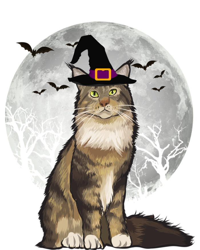 Scary Maine Coon Cat Witch Hat Halloween Gift Women's Tri-Blend 3/4-Sleeve Raglan Shirt