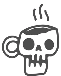 Skeleton Coffee Cup Halloween Skull Mug Gift T-Shirt