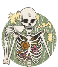 Skeleton With Steaming Cup Of Coffee Cool Gift Premium T-Shirt