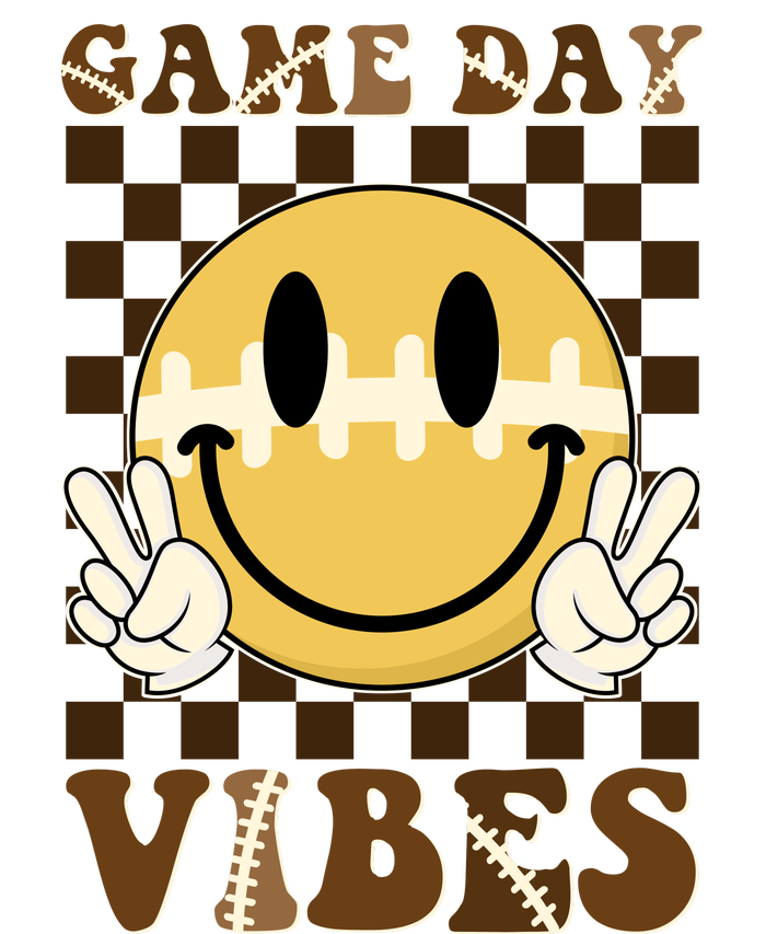 Retro Game Day Vibes Smiley Emoji Football Fan T-Shirt