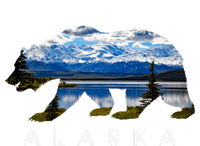 Alaskan Bear With Lake & Mountain Souvenir T-Shirt