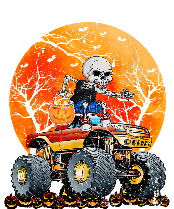 Skeleton Monster Truck Moon Candy Halloween Toddler Long Sleeve Shirt