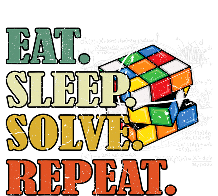 Eat Sleep Solve Repeat Math Speed Cubing Puzzle Lover Cube Women's Knotted Racerback Tank