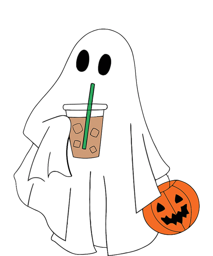 Cute Little Ghost Drinking Coffee Halloween Spooky Season Mousepad