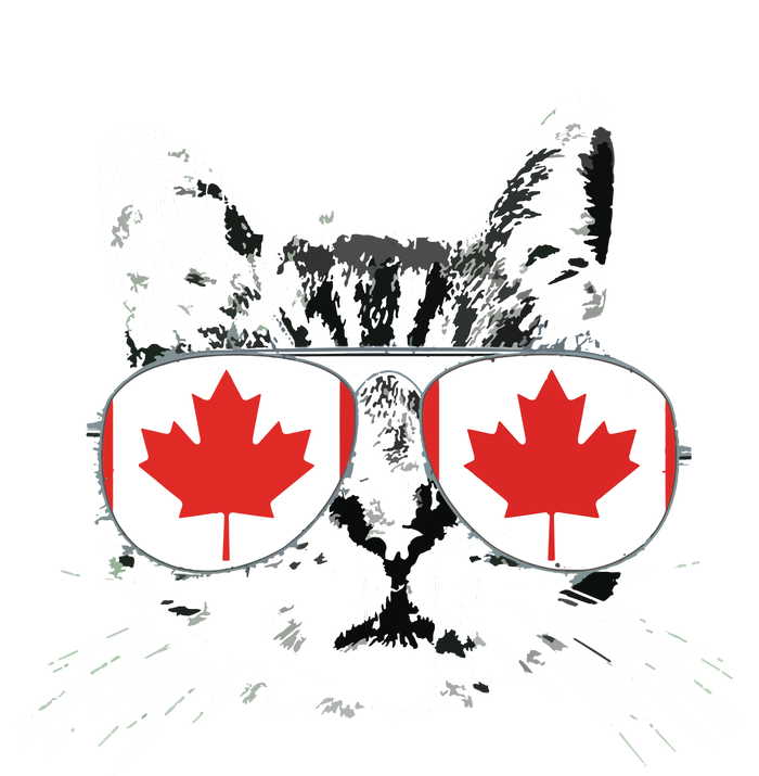 Canada Flag Canadian Cat Sunglasses Funny High Crown Mesh Back Trucker Hat