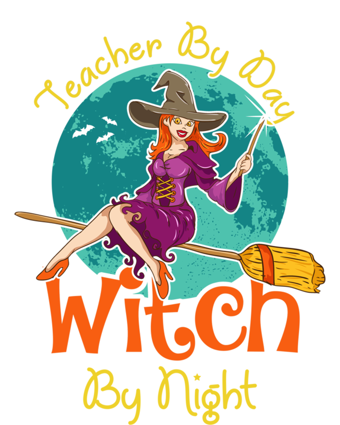 Teacher By Day Witch By Night! Halloween Teaching Gift Full-Length Apron With Pockets