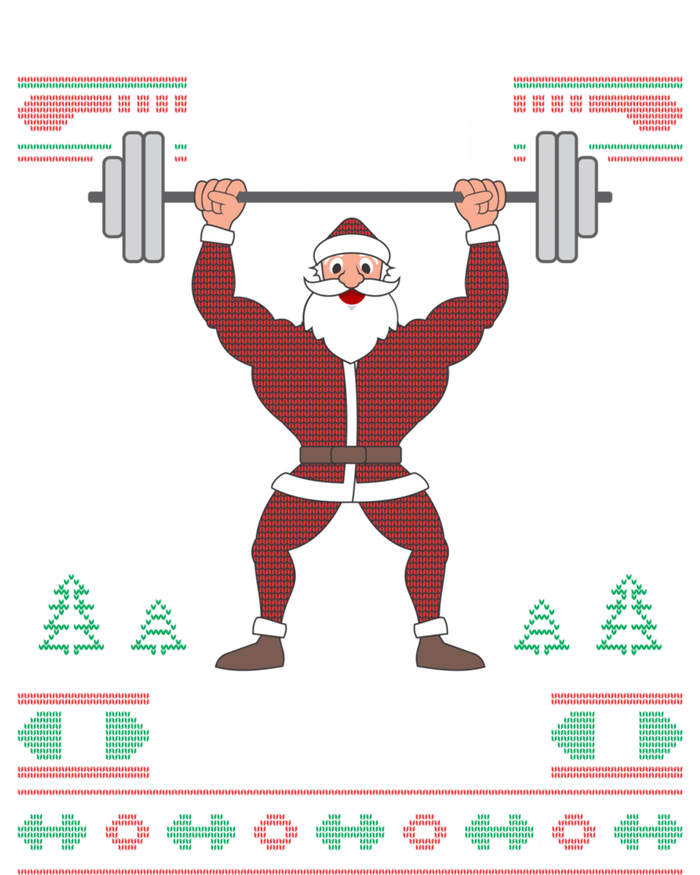 Merry Liftmas Ugly Christmas Sweater Gym Workout Striped Beanie with Solid Band