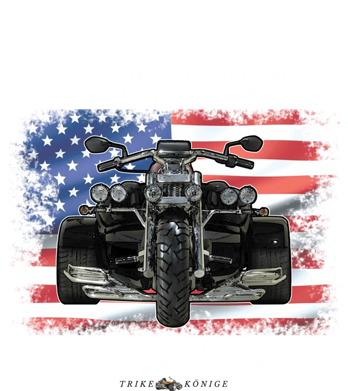 Three Wheels Do Both! USA Flags Trike Gift Sustainable Bucket Hat