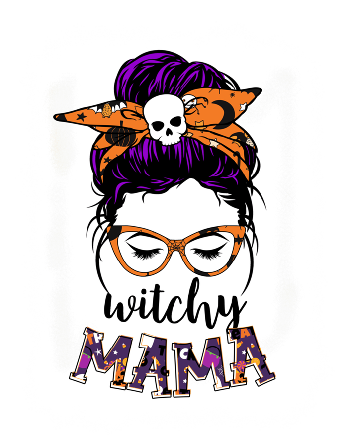 Witchy Mama Halloween Messy Bun Hair Witch Mom Spooky Gift Tie Dye Hoodie