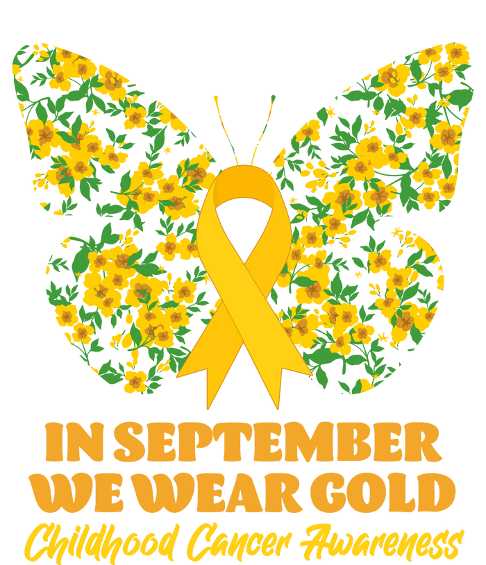 In September We Wear Gold Childhood Cancer Awareness Flower Butterfly Toddler Sweatshirt