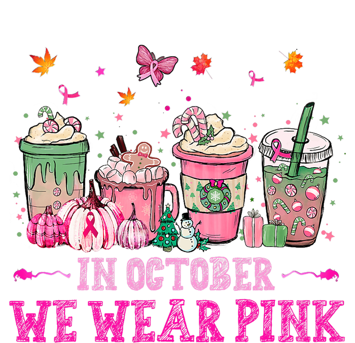 In October We Wear Pink Gnomes Breast Cancer Halloween Magnet