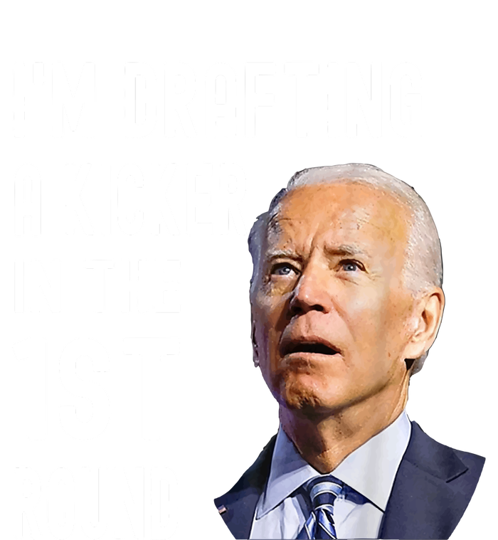 Funny Im Drafting A Kicker In The 1st Round Biden Confused Gift Women's Tri-Blend 3/4-Sleeve Raglan Shirt