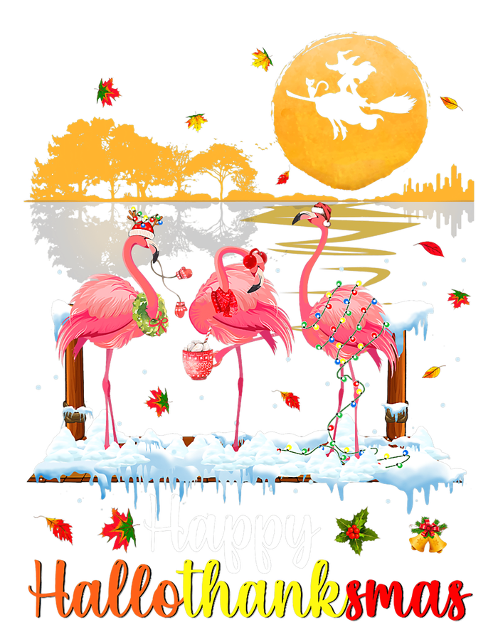 Halloween Thanksgiving Xmas Happy Hallo Thanksmas Flamingo Toddler Sweatshirt