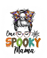 One Spooky Mama Halloween Messy Bun Skull Funny Mom Life Gift Tall Sweatshirt