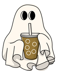 Cute Ghost With Coffee Funny Halloween Spooky Coffee Lovers Gift Kids Long Sleeve Shirt