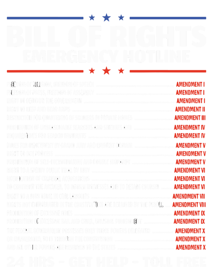 Bill Of Rights Emergency Hotline Amendments Of Constitution Premium T-Shirt