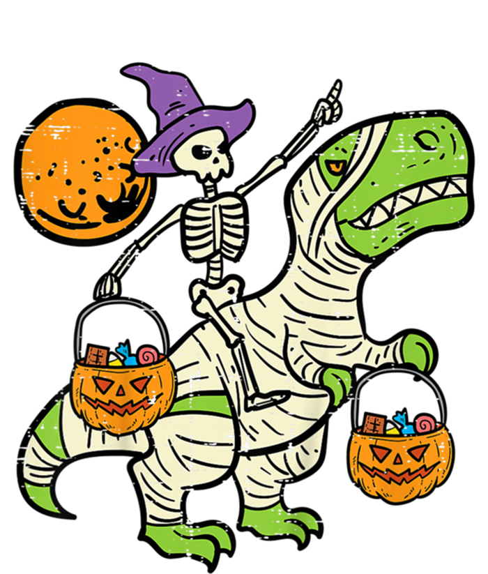 Skeleton Witch Riding Mummy Dinosaur Halloween Spooky Night Gift Tall Hoodie