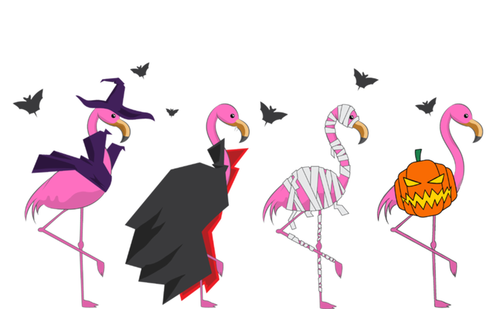 Halloween Pink Flamingo Costume Witch Vampire Mummy Jack Gift Kids Long Sleeve Shirt