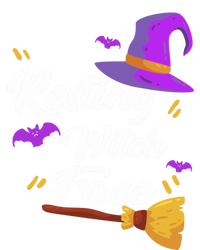 Resting Witch Face Meaningful Gift Broomstick Fun Spooky Party Meaningful Gift Women's Long Sleeve Flannel Pajama Set 