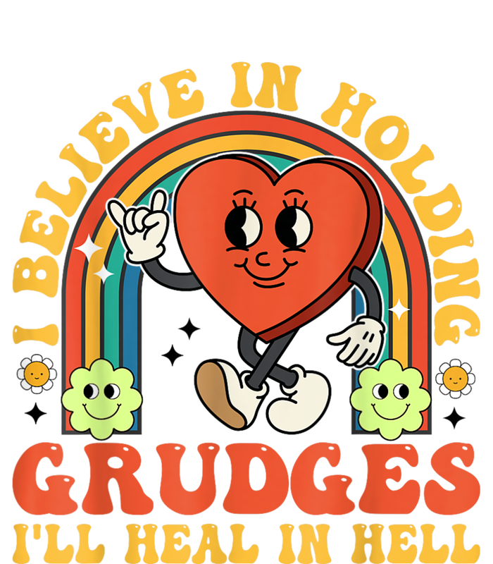 I Believe In Holding Grudges Ill Heal In Hell Rainbow Heart Ladies Long Sleeve Shirt