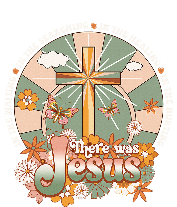 Groovy There Was Jesus Cross Christian Religious Hippie Long Sleeve Pajama Set