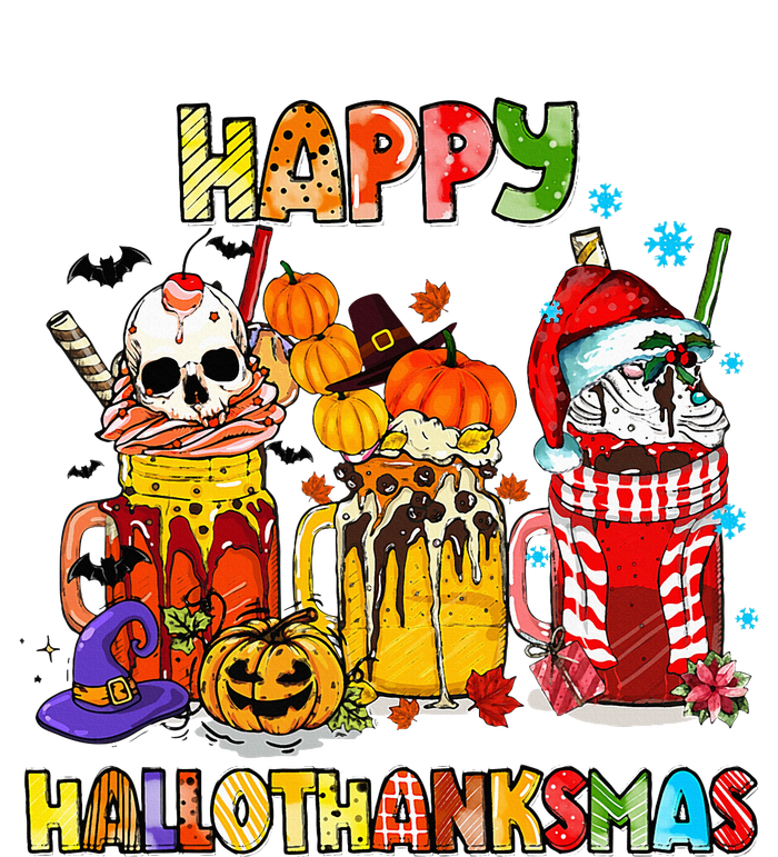 Halloween Thanksgiving Christmas Happy Hallothanksmas Funny Softstyle Adult Sport Polo