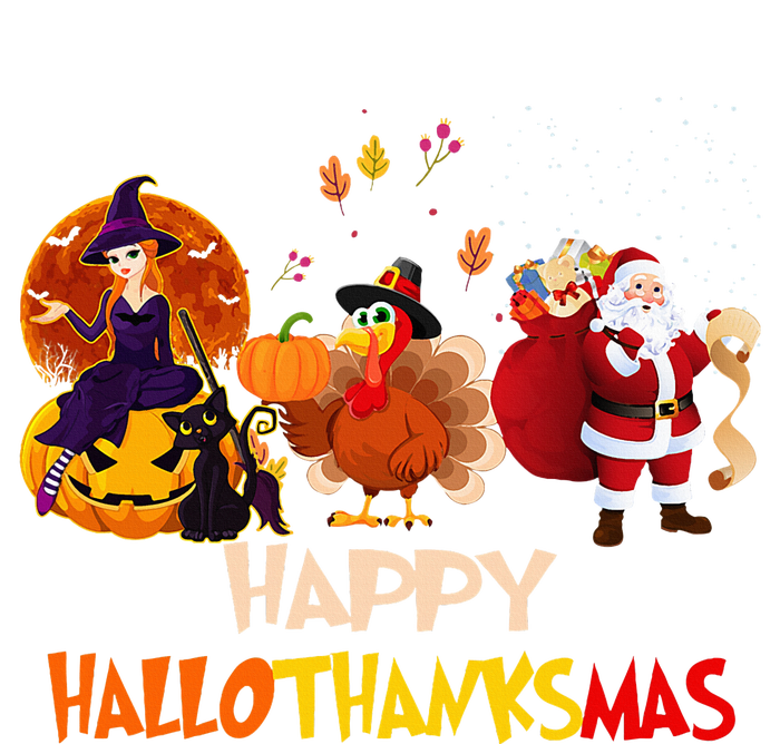 Happy Hallothanksmas Funny Halloween Thanksgiving Christmas Tall T-Shirt