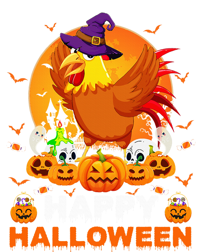 Boo Ghost Scary Pumpkin Moon Witch Rooster Halloween T-Shirt