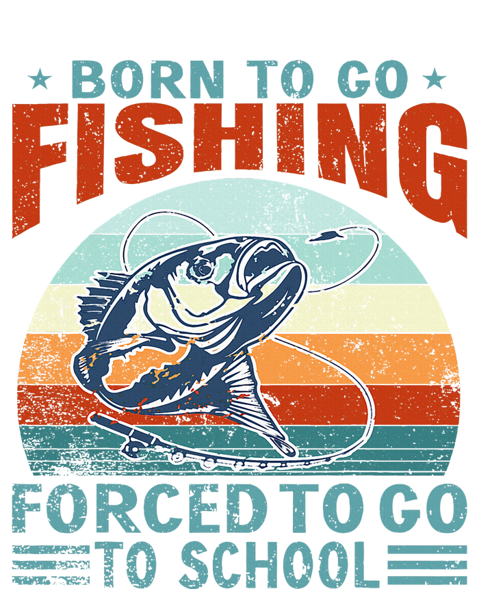 Born To Go Fishing Forced School Funny Yupoong Adult 5-Panel Trucker Hat