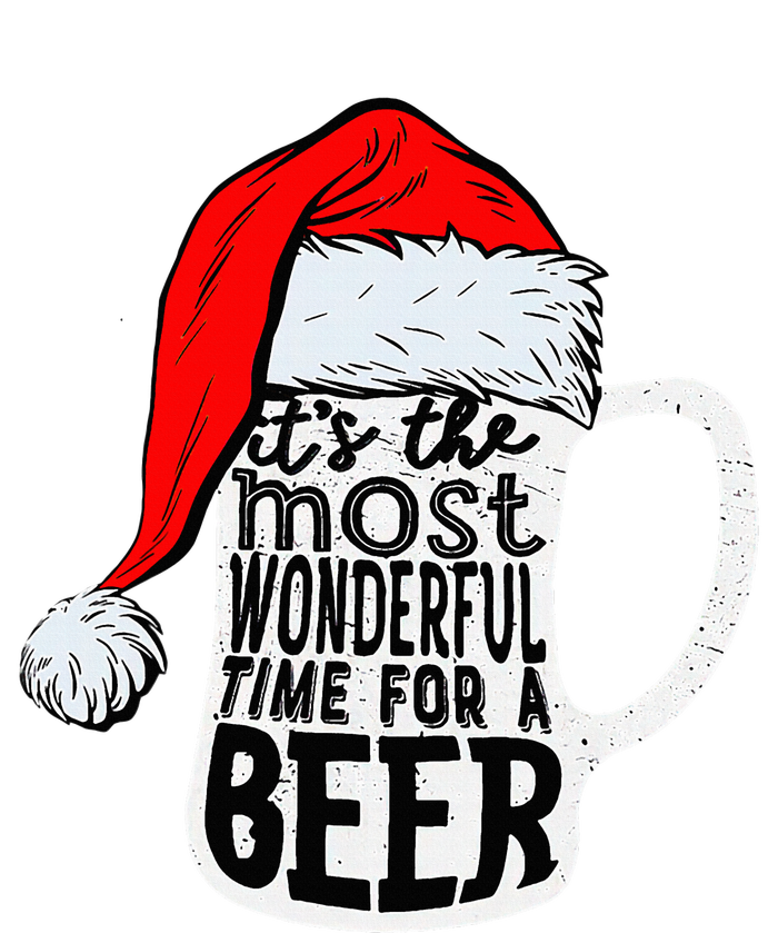 Christmas Its The Most Wonderful Time For A Beer Santa Xmas High Crown Mesh Back Trucker Hat