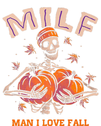 MILF Man I Love Fall Funny Skeleton Pumpkin Autumn Lover Full-Length Apron With Pockets