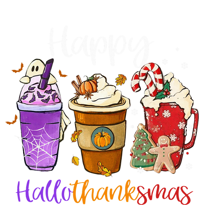 Happy Hallothanksmas Coffee Latte Halloween Thanksgiving Women's Flannel Pajama Set