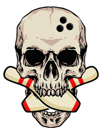 Bowling Pins Retro Skull Skeleton Head Bowling Ball T-Shirt