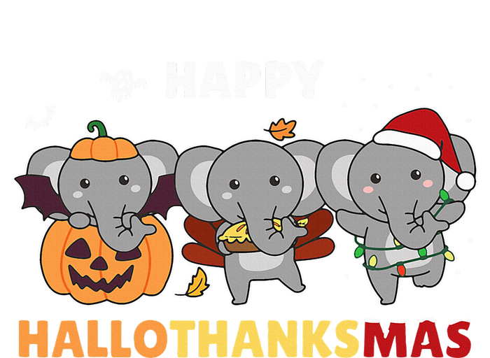 Elephant Christmas Halloween Costume Happy Hallothanksmas Performance Long Sleeve Polo