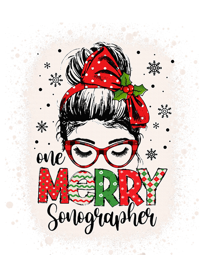 One Merry Sonographer Messy Bun Radiographer Christmas Toddler Sweatshirt