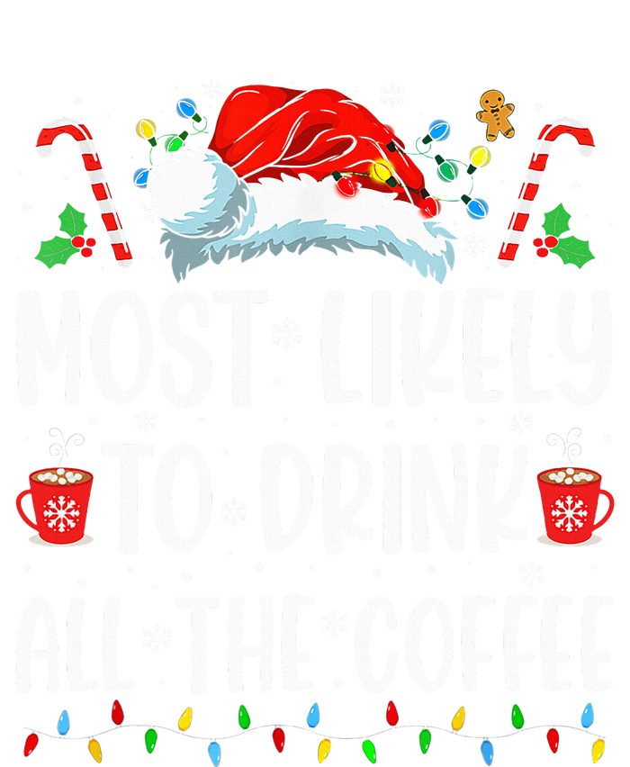 Most Likely To Drink All The Coffee Funny Family Christmas Sustainable Knit Beanie