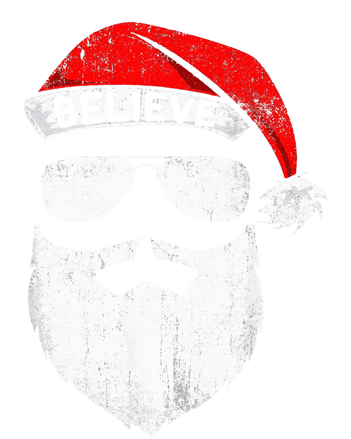 Believe Quote On Santa Hat Mustache Family Reunion Christmas T-Shirt