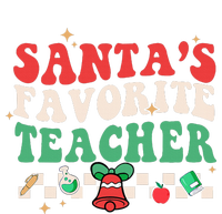 Santas Favorite Teacher Groovy Retro Christmas Long Sleeve Shirt