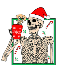 Vintage Christmas Skeleton Santa Drinking Christmas Coffee T-Shirt