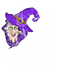 Resting Witch Face Washed Style I Funny Halloween Costume Gift Stripe Pom Pom Beanie