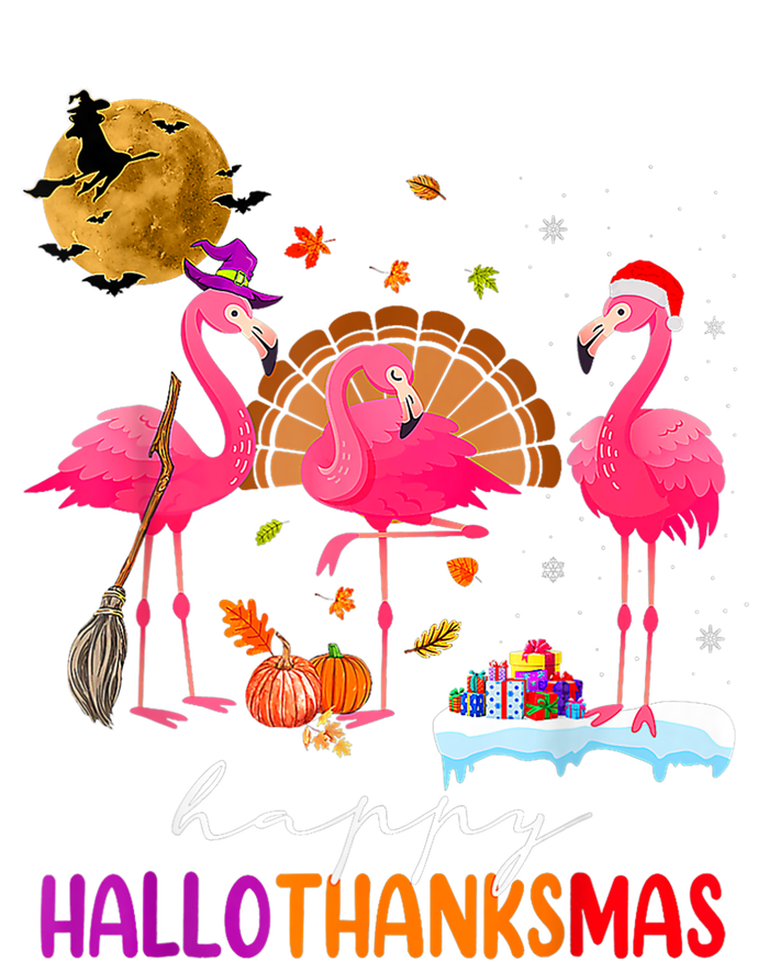 Flamingo Happy HalloThanksmas Funny Halloween Thanksgiving Premium T-Shirt