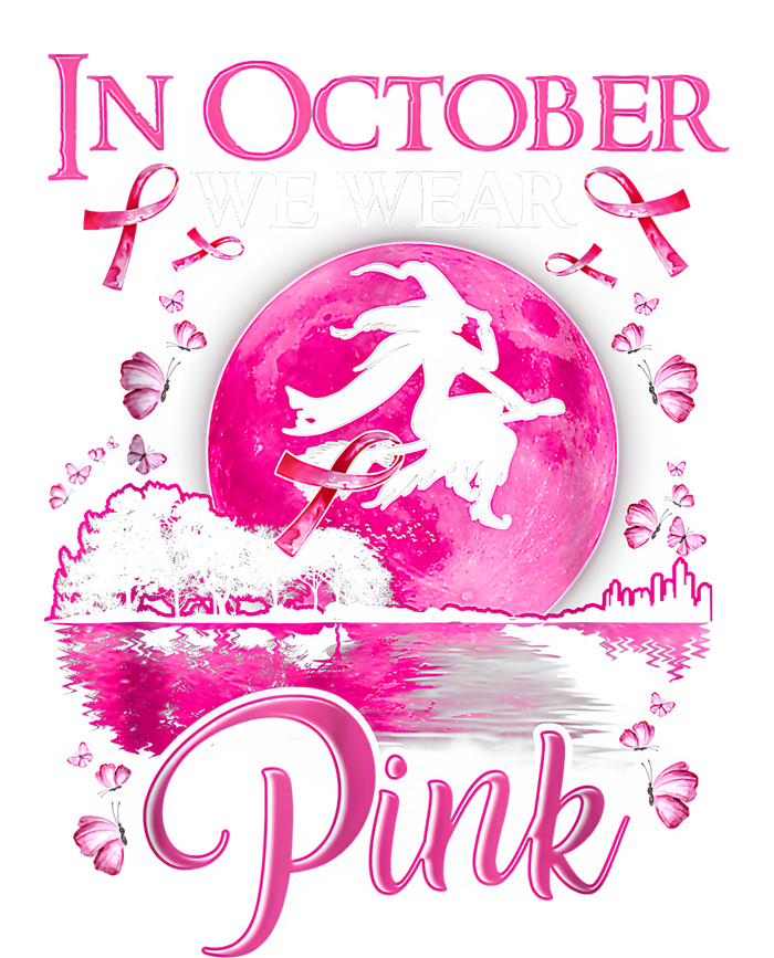 In October We Wear Pink Halloween Witch Breast Cancer Awareness Kids Sweatshirt