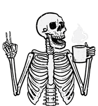 Halloween Skeleton Coffee Peace Funny Costume T-Shirt