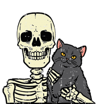 Halloween Black Cat On Skeleton Shoulder Costume Kids Long Sleeve Shirt