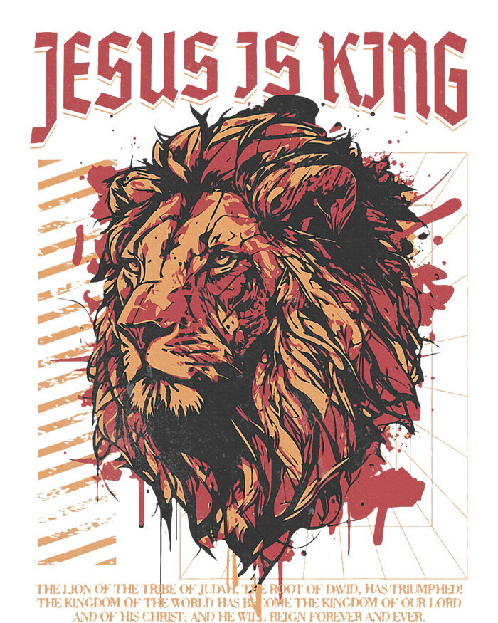 Jesus Is King Lion Christian Jesus Is King Lion High Crown Mesh Back Trucker Hat