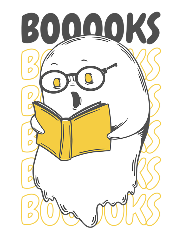 Boooks Funny Cartoon Ghost Reading Books Library Halloween Meaningful Gift Kids T-Shirt