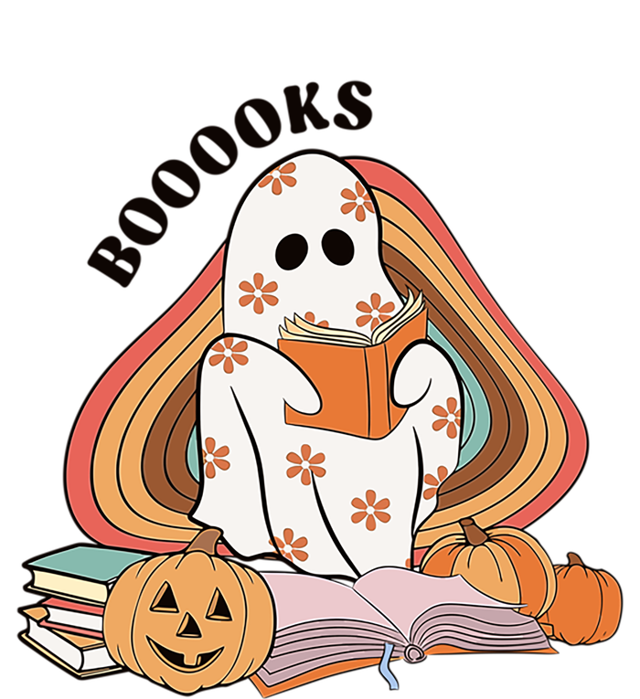 Booooks Groovy Ghost Reading Book Teacher Halloween Gift Tall Hoodie