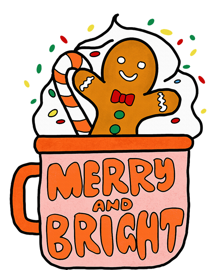 Retro Christmas Gingerbread Merry And Bright Christmas T-Shirt