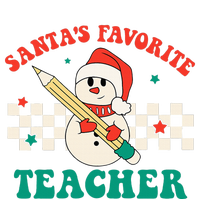 Santas Favorite Teacher Snowman Groovy Retro Christmas Xmas T-Shirt